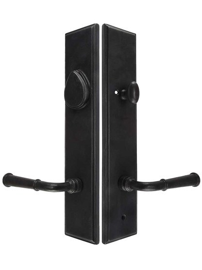 Solid Bronze Rectangular Entry Set with Colonial Levers.